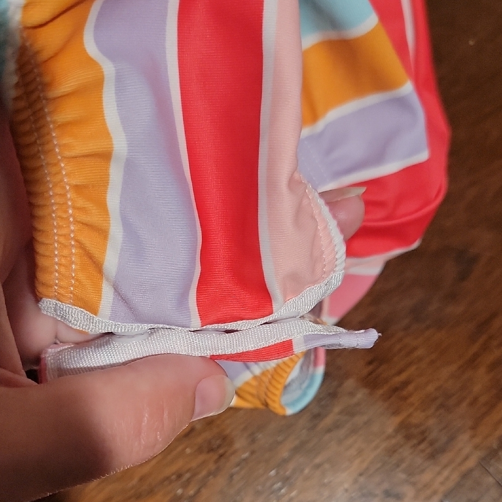 Mud Pie Colorful Striped One Piece with Pink Tutu 2T - Picture 5 of 7